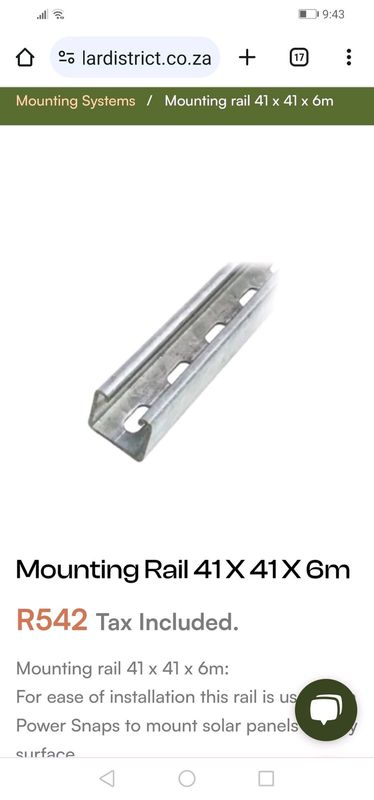 Brand new mounting rail 41x41 6meter lengthx1