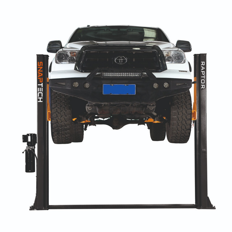 Premium, well priced car lifts with base (2 post) SNAPTECH RAPTOR - highly popular, durable hoists