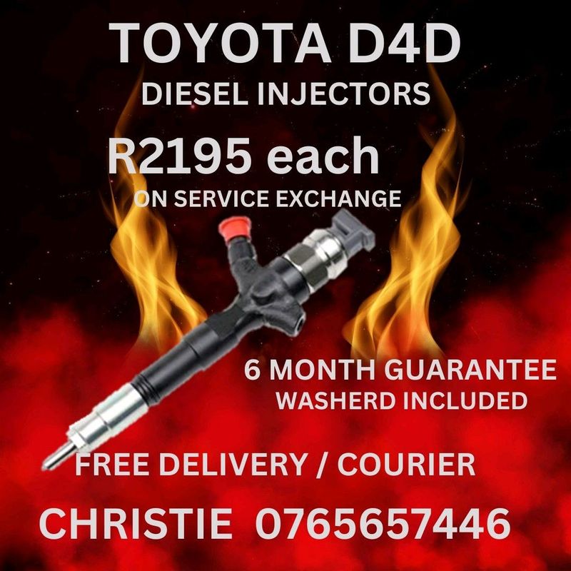Toyota D4D Diesel Injectors for sale with 6month Guarantee
