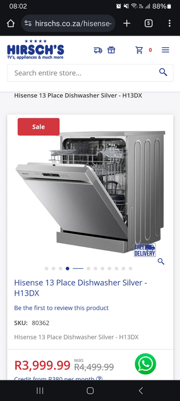 Hisense 13 Place Dishwasher Silver - H13DX