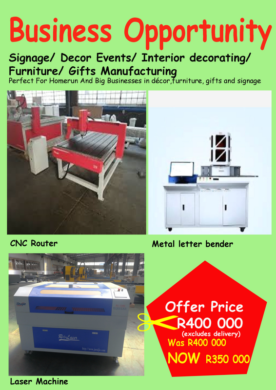Signage/ Decor Events/ Interior decorating/ Furniture/ Gifts manufacturing Machines