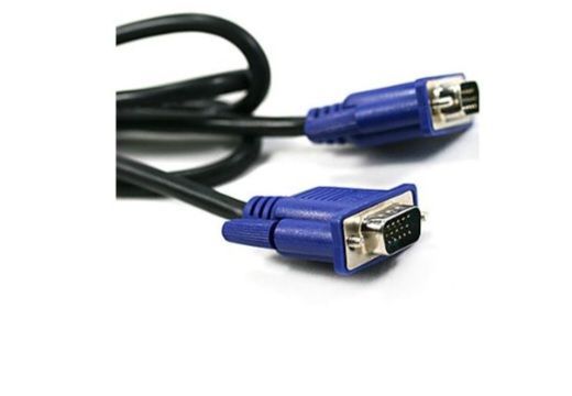 Variety of computer cabels kettel plugs, vga cabels