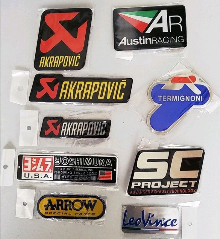 Aluminium heat resistant exhaust badges emblems