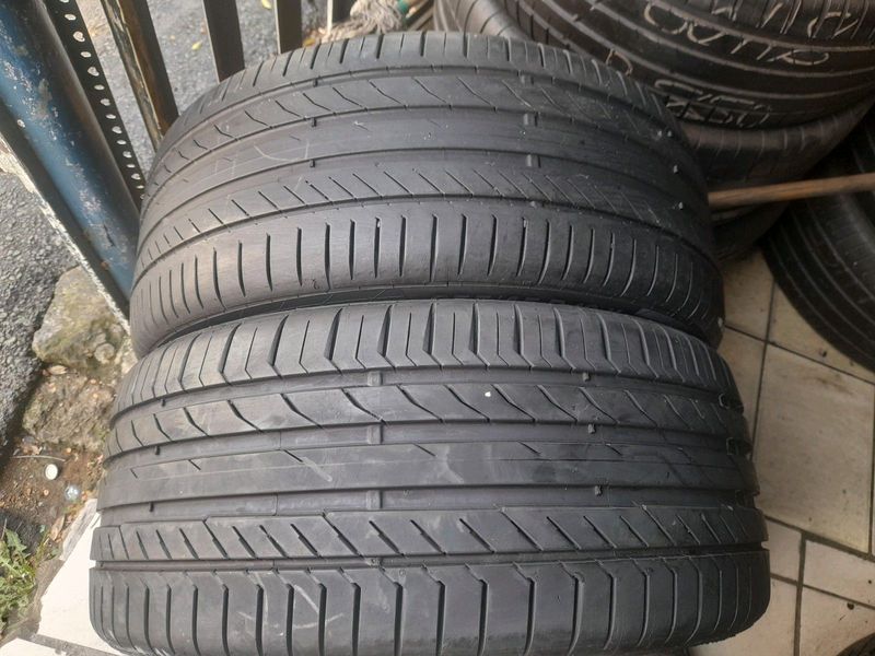 2 Fairly used Tyres 255/40/R20 CONTINENTAL NORMAL TYRES 85% TREAD LIFE ZUMA 061_706_1663 IS AVAILA