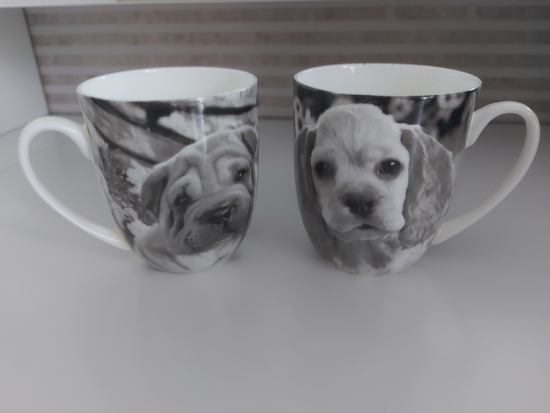 2 x Puppy Printed Mugs