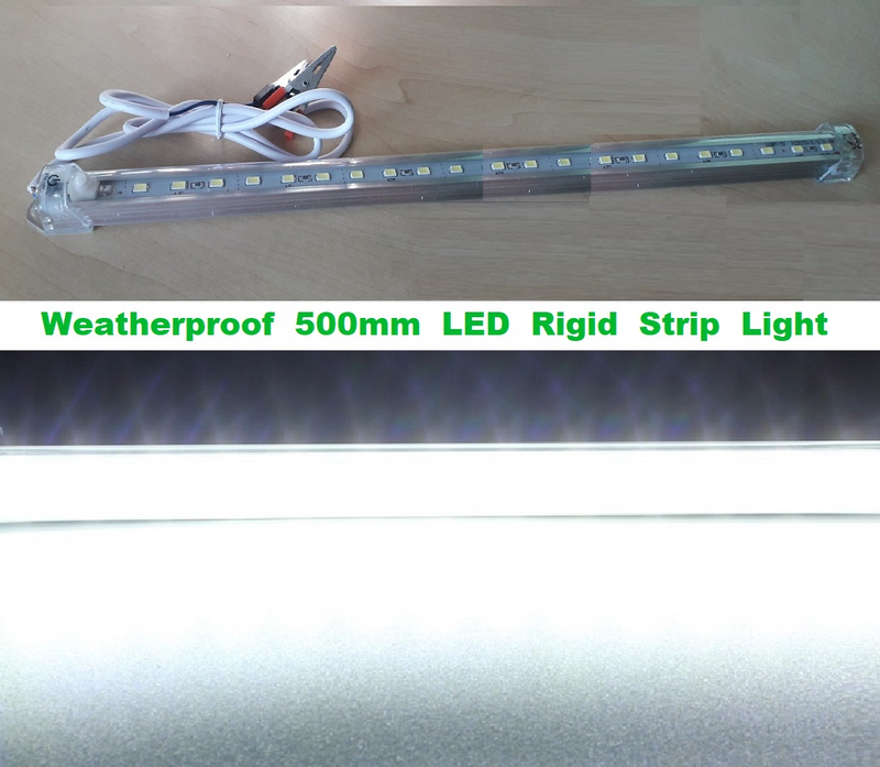 12V LED Rigid 50cm Strip Lights With On/Off Switch. Ideal For Use As Loadshedding Lamps. Brand New.