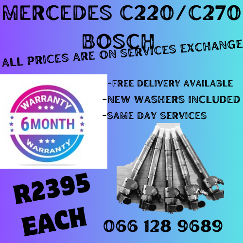 MERCEDES C220 &amp; C270 BOSCH DIESEL INJECTORS FOR SALE ON EXCHANGE OR TO RECON YOUR OWN