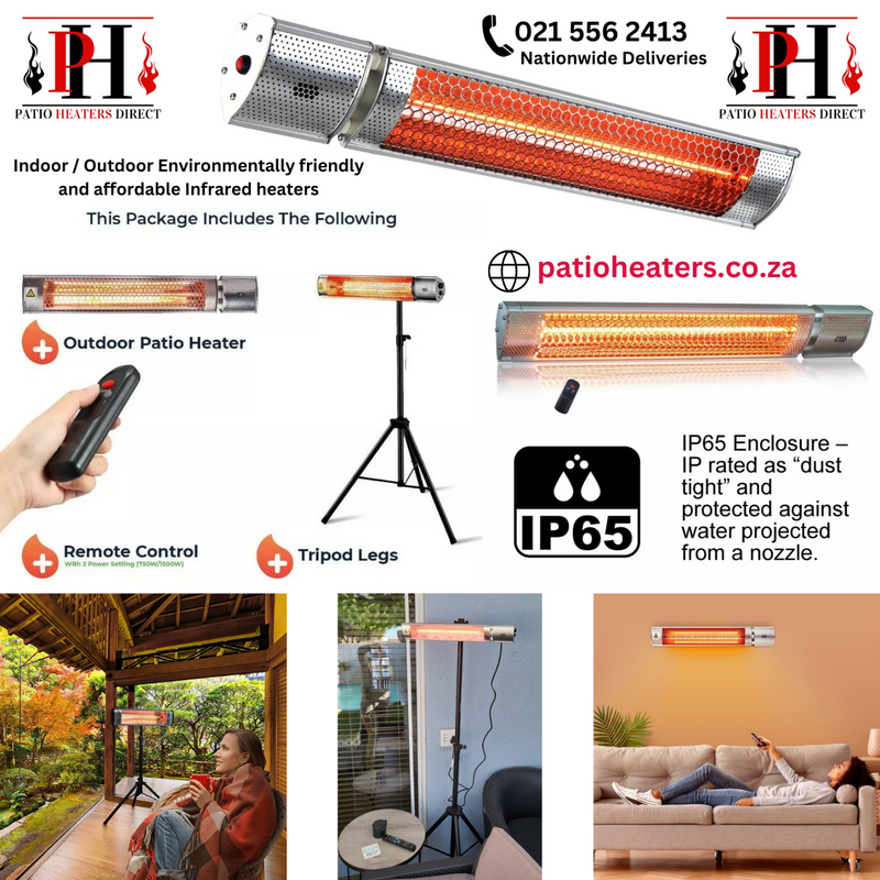 Electrical Infrared Indoor /Outdoor heater with Remote Control, 2 Heat Modes.