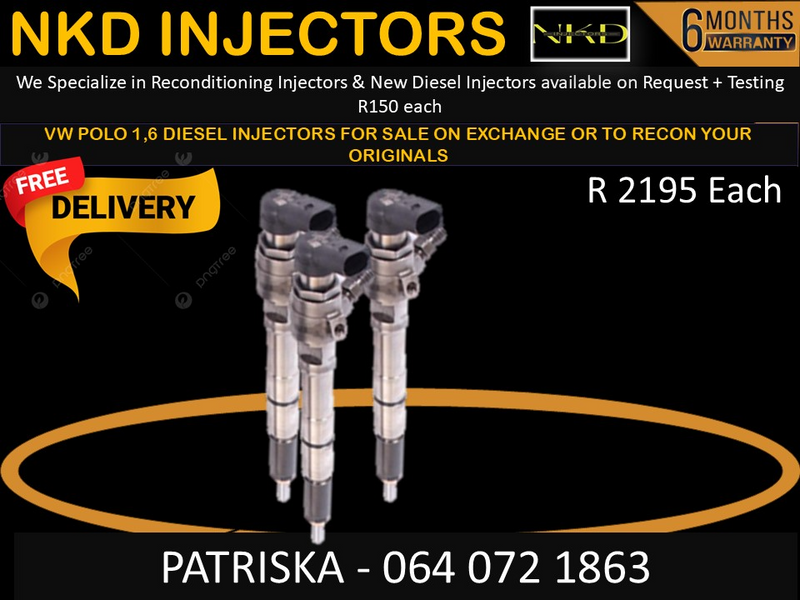 VW POLO 1.6 DIESEL INJECTORS FOR SALE