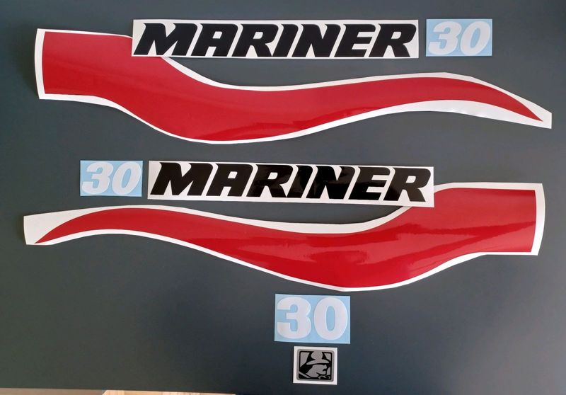 Mariner 30 HP Outboard motor cowl stickers