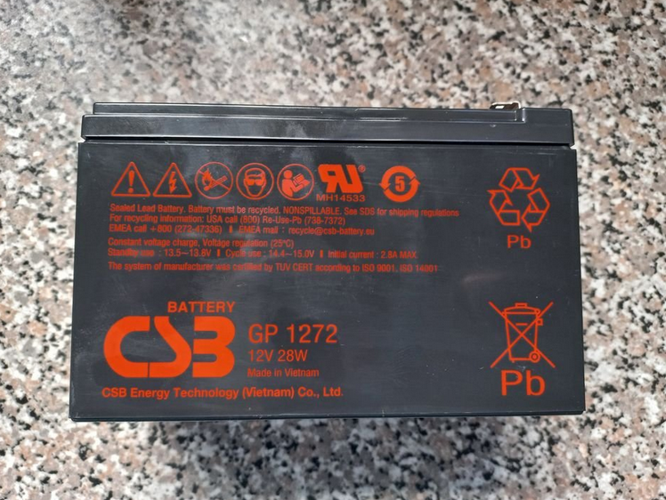 CSB GP1272 12v 7A Rechargeable Sealed Lead Acid Battery (QTY 8)