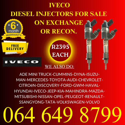 Iveco diesel injectors for sale on exchange with 6 months warranty free delivery