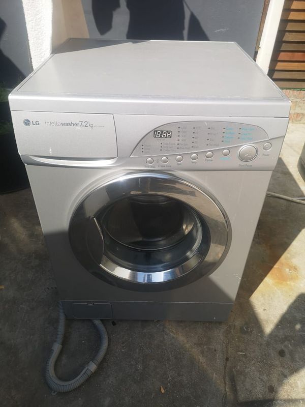 Silver LG frontloader washer