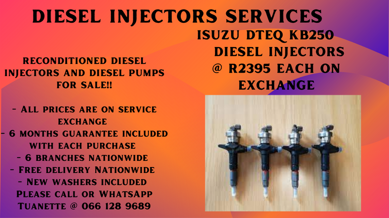 ISUZU DTEQ KB250 DIESEL INJECTORS FOR SALE ON EXCHANGE OR TO RECON YOUR OWN