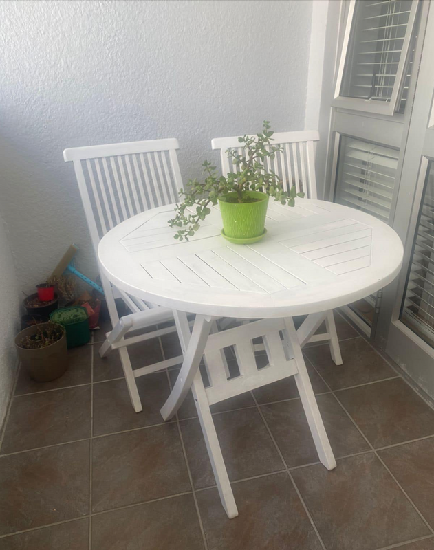 Wooden Patio Table &amp; Chairs - Collect In Mouille Point