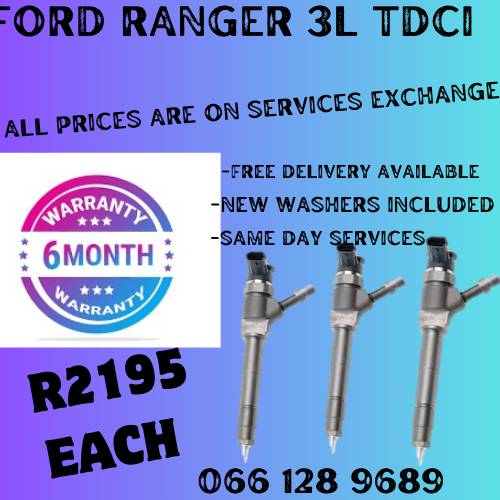 FORD RANGER 3L TDCI DIESEL INJECTORS FOR SALE ON EXCHANGE OR TO RECON YOUR OWN