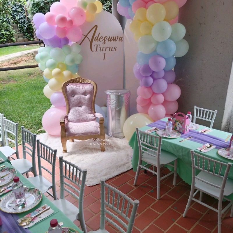 Baby shower, Birthday party, stretch tent, marquee tent, chairs wedding decor, catering and Rentals