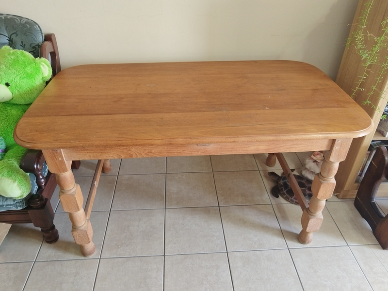 Antique maple wood table.Large solid table.