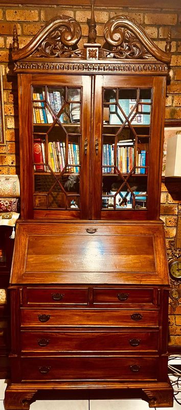 Victorian walnut Secretary Bookcase