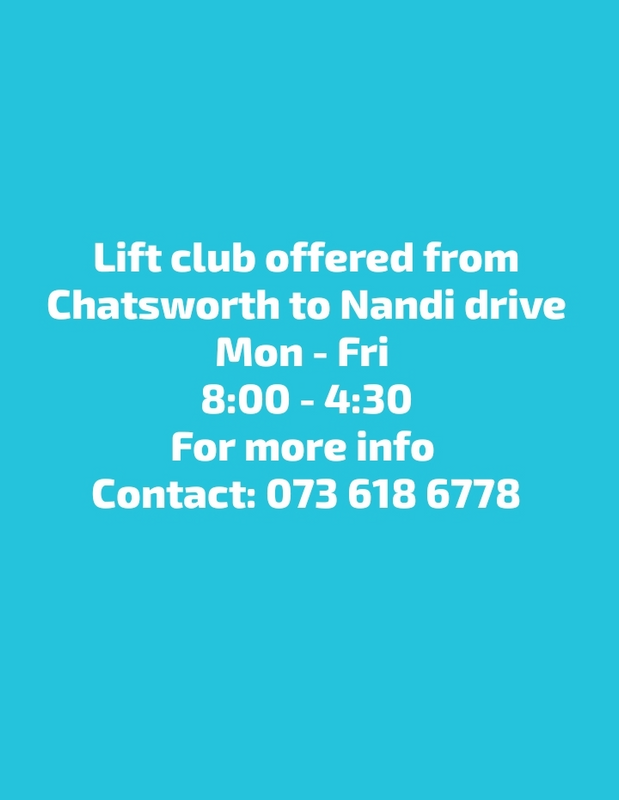 Lift offered Chatsworth to Nandi Drive