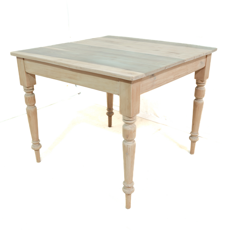 Cottage Style Solid Basswood and Yellowwood 4-Seater Table