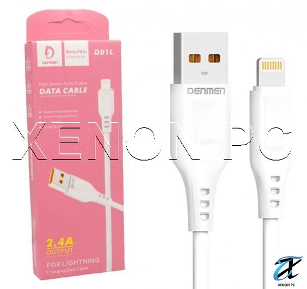 Denmen D01L Lightning High Speed Charging Data Cable 2.4A for iPhone .support charging and sync