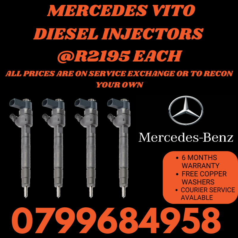 MERCEDES VITO DIESEL INJECTORS/ WE RECON AND SELL ON EXCHANGE
