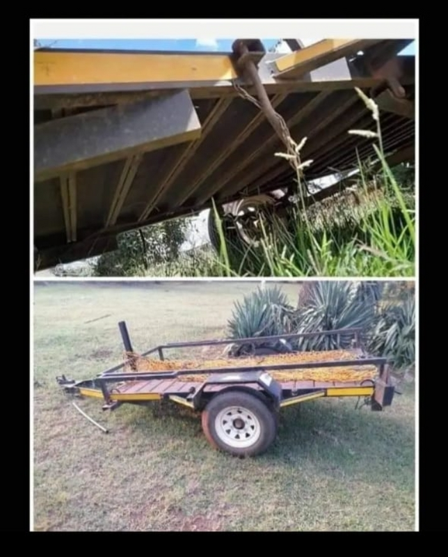 Flat Deck Trailer Length 2.5mtr, Width 1.2mtr. Paper Work in order.With ramps, strong ,solid trailer