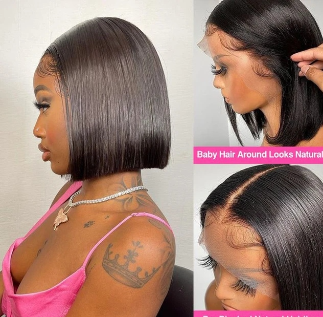 Virgin human hair lace front wigs