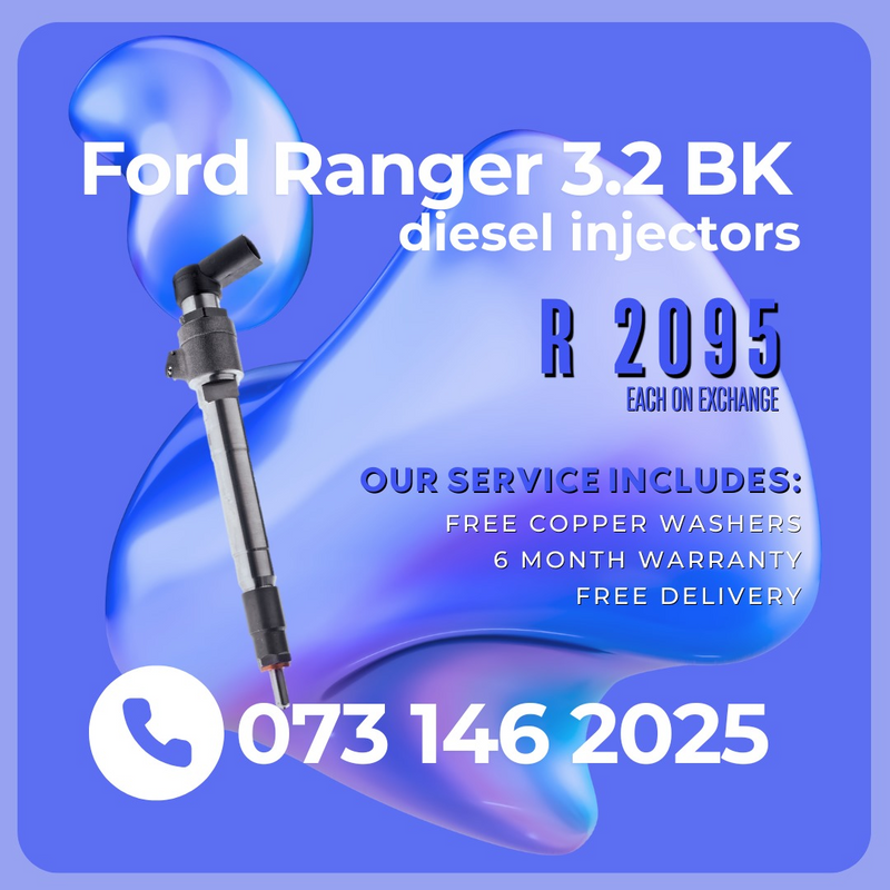 Ford Ranger 3.2 BK diesel injectors for sale on exchange with 6 months warranty