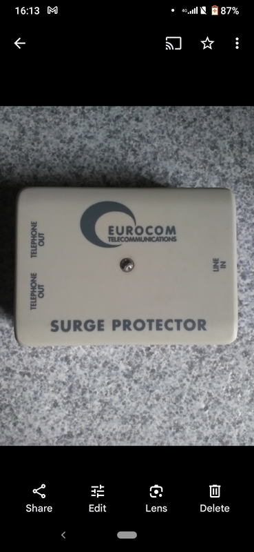 Telephone line SURGE protector for 2 lines