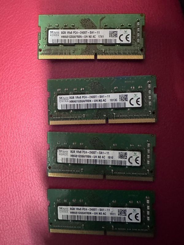 SK Hynix 8GB DDR4 1Rx8 PC4-2400T HMA81GS6AFR8N-UH SO-DIMM Laptop RAM Memory(4 Available)