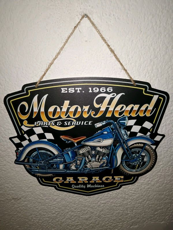 Motorcycle garage Sign