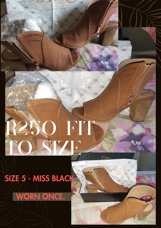 Miss Black - Tan Block Heel