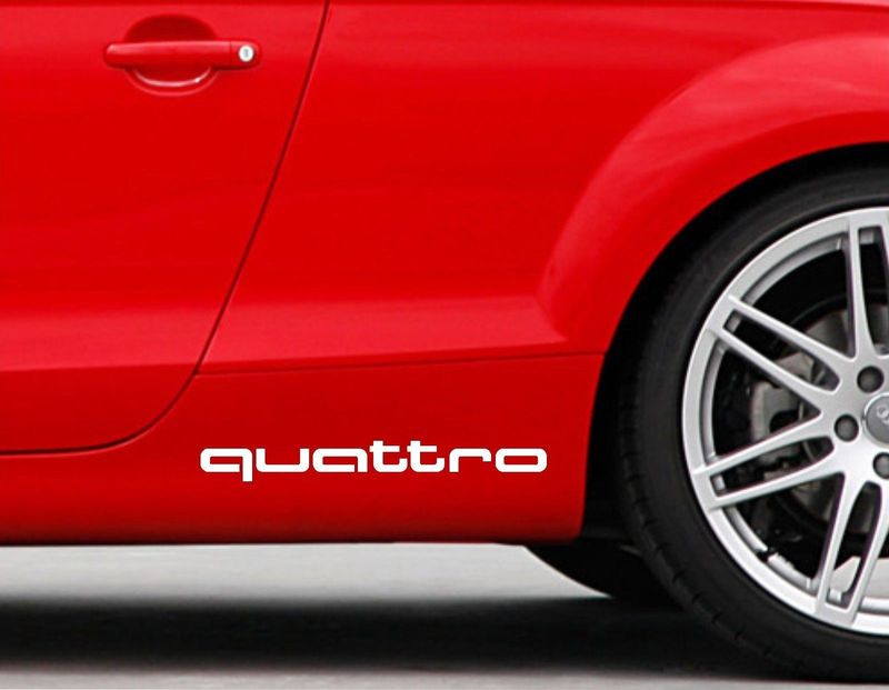 Pair off top quality vinyl cut Audi / Quattro decals stickers graphics