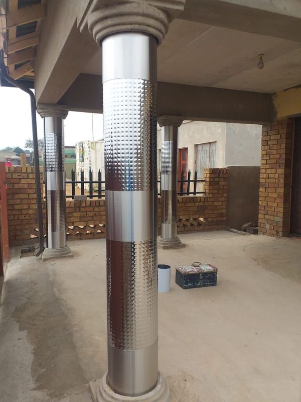 Gutters stainless steel &amp; Pillars cover stainless 3