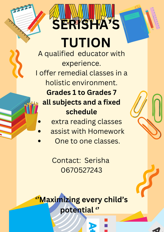 Tuition - Ad posted by Serisha
