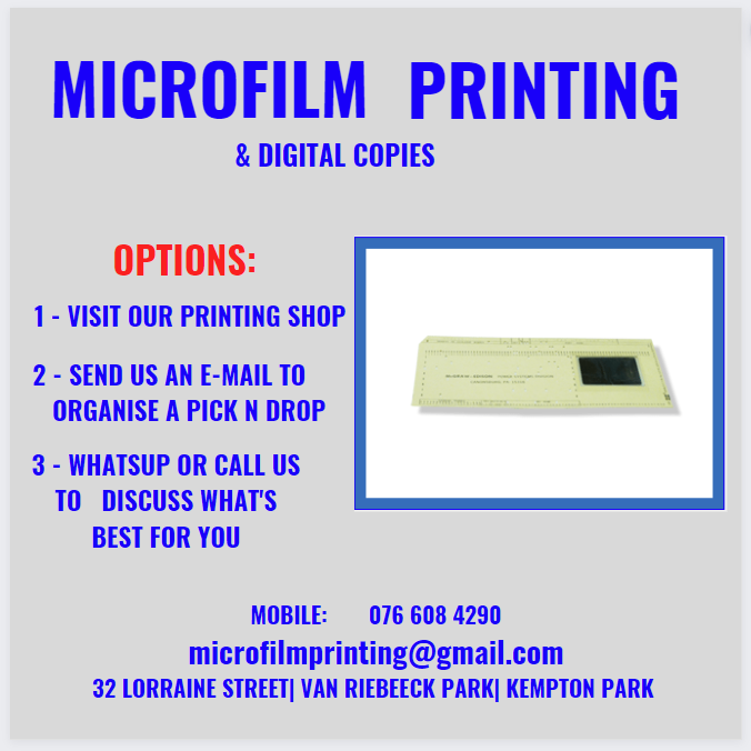 Microfilm/microfiche Scanning &amp; Printing