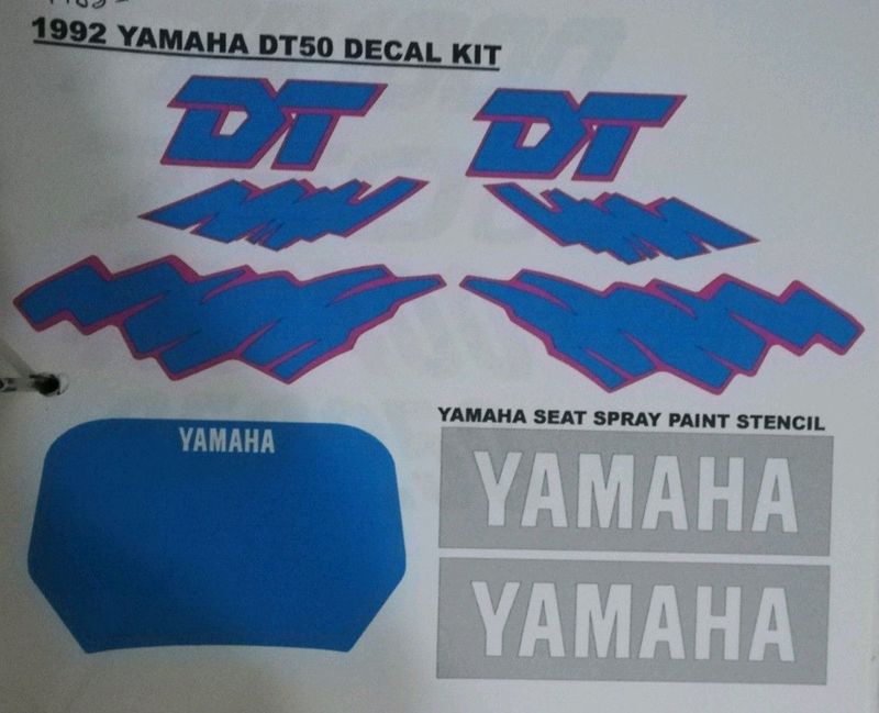 1992 Yamaha DT 50 decals stickers / vinyl cut graphics set