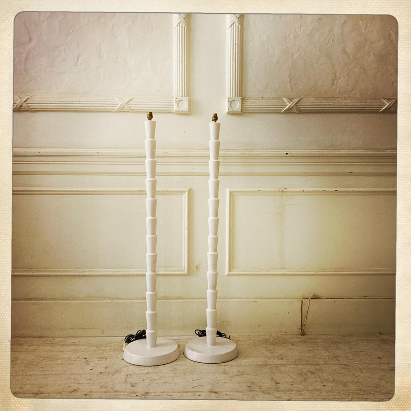 White painted standing lamps - R1750 each