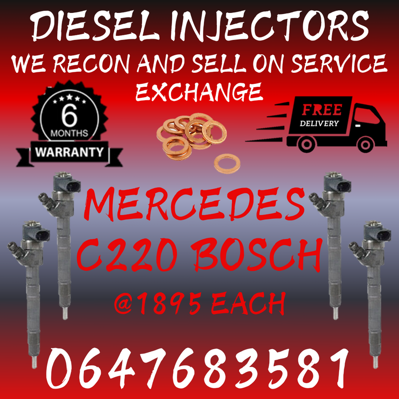 MERCEDES C220 DIESEL INJECTORS FOR SALE WE RECON AND SELL ON EXCHANGE