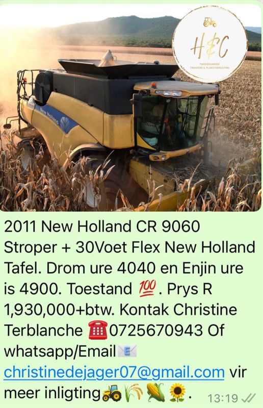 New Holland CR 9060 Stroper&#43;30 Voet Flex Tafel.