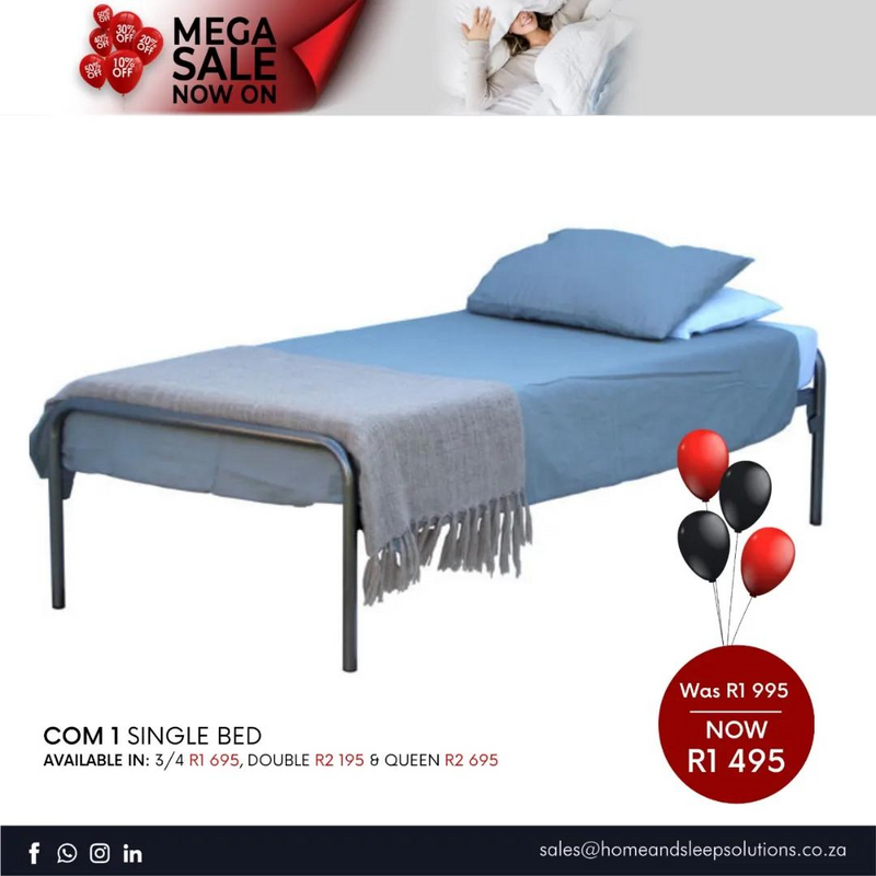 Mega Sale Now On! Up to 50% off selected Home Furniture Com 1 Single Bed