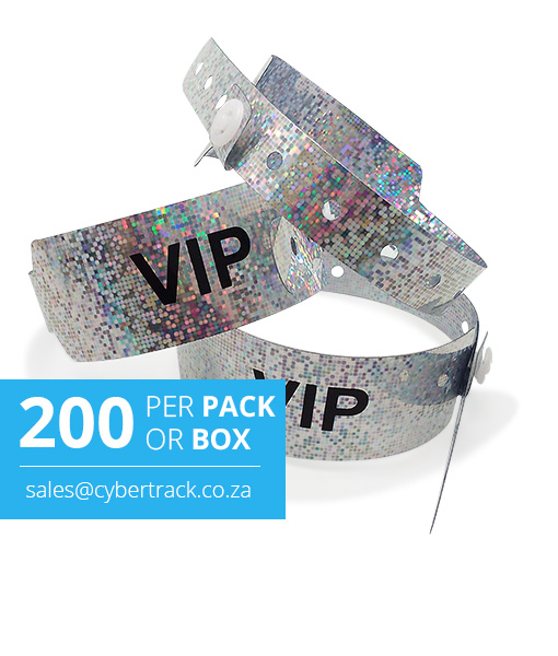 200 VIP Printed Wideface Hologram Wristbands