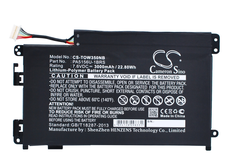 Notebook, Laptop Battery CS-TOW350NB for TOSHIBA Satellite W35Dt etc. 0505