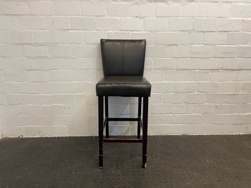 Brown Pleather Bar Stool (Peeled Material) - PRICE DROP-