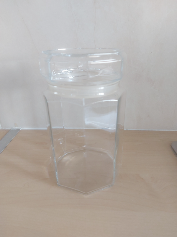 Glass Jar Hexagonal Shape