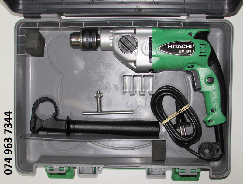 Hitachi DV18V Industrial 2-Speed Electronic Impact Drill in Carry Case