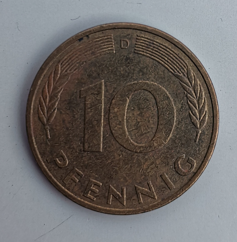 1981 German 10 Pfennig Bank deutscher Länder (D) (Germany, FRG) Coins For Sale.