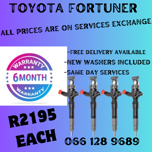 TOYOTA FORTUNER DIESEL INJECTORS FOR SALE ON EXCHANGE OR TO RECON YOUR OWN